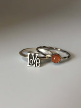 Load image into Gallery viewer, LOVE Stacking Ring. Sterling silver stacker jewelry mix and match. Peace love hippie sweetheart jewelry.