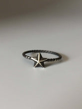 Load image into Gallery viewer, Nautical Star Stacking Ring. Sterling silver stacker jewelry mix and match. Superstar ring.