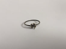 Load image into Gallery viewer, Four Leaf Clover Stacking Ring. Sterling silver stacker jewelry mix and match. Lucky charms clover jewelry.