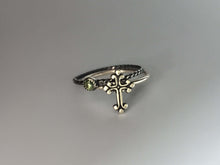 Load image into Gallery viewer, Scrolled Cross Stacking Ring. Sterling silver stacker jewelry mix and match.
