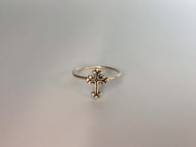 Load image into Gallery viewer, Scrolled Cross Stacking Ring. Sterling silver stacker jewelry mix and match.