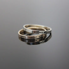 Load image into Gallery viewer, One Solid 14k Rose Gold Custom Hand Stamped Tiny Band Ring. Pink Gold Red Gold Ring. Knuckle size available.