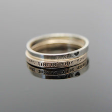 Load image into Gallery viewer, One Solid 14k Rose Gold Custom Hand Stamped Tiny Band Ring. Pink Gold Red Gold Ring. Knuckle size available.