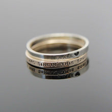 Load image into Gallery viewer, One Solid 14k Rose Gold Custom Hand Stamped Tiny Band Ring. Pink Gold Red Gold Ring. Knuckle size available.