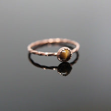 Load image into Gallery viewer, 5 Copper Gemstone Rings. Set of Stackable Gemstone Rings Copper.