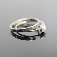 Load image into Gallery viewer, Choose your gemstone. Two 14k white gold gemstone stacking rings set. Custom band set of 2 rings gemstone stacking rings.