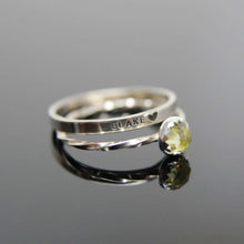 Load image into Gallery viewer, Choose your gemstone. Two 14k white gold gemstone stacking rings set. Custom band set of 2 rings gemstone stacking rings.