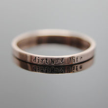 Load image into Gallery viewer, One Solid 14k Rose Gold Custom Hand Stamped Tiny Band Ring. Pink Gold Red Gold Ring. Knuckle size available.