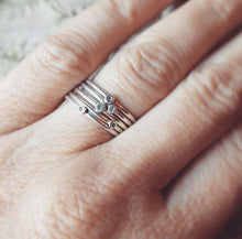 Load image into Gallery viewer, Sterling silver Little Dot Stacking Rings. One personalized stacking ring in sterling silver.