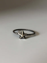 Load image into Gallery viewer, Nautical Star Stacking Ring. Sterling silver stacker jewelry mix and match. Superstar ring.
