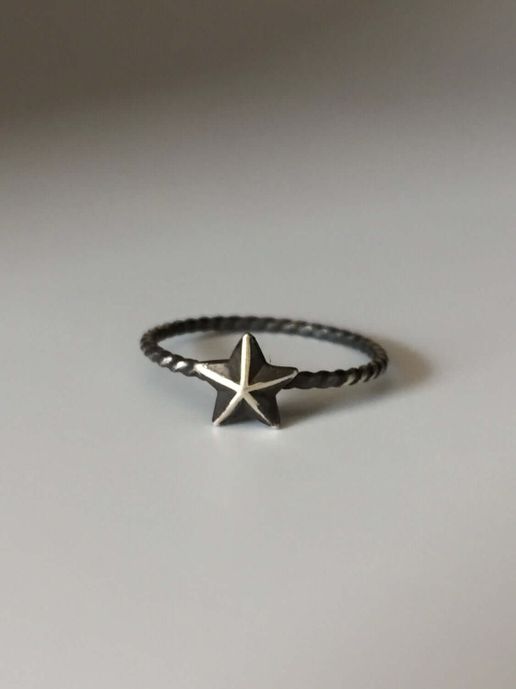 Nautical Star Stacking Ring. Sterling silver stacker jewelry mix and match. Superstar ring.