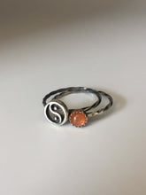Load image into Gallery viewer, Yin/Yang Stacking Ring. Sterling silver stacker jewelry mix and match. Positive negative energy peace yoga jewelry.
