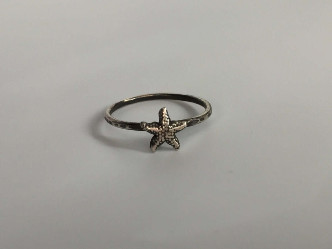 Starfish Stacking Ring. Sterling silver stacker jewelry mix and match. Sea star ocean jewelry.