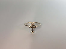 Load image into Gallery viewer, Scrolled Cross Stacking Ring. Sterling silver stacker jewelry mix and match.
