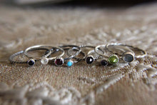Load image into Gallery viewer, Set of 5 Gemstone Stackable Rings Mix and Match Sterling Silver
