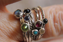 Load image into Gallery viewer, Set of 3 Stackable Rings Mix and Match Gemstones Sterling Silver

