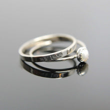 Load image into Gallery viewer, Three 14k white gold gemstone stacking rings set. Custom band set of 3 rings gemstone stacking rings.
