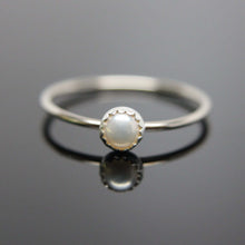 Load image into Gallery viewer, Choose your Gemstone. One 14k white gold gemstone stacking ring. Gemstone stacking band ring. White gold gemstone ring.
