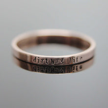 Load image into Gallery viewer, One Solid 14k Rose Gold Custom Hand Stamped Tiny Band Ring. Pink Gold Red Gold Ring. Knuckle size available.
