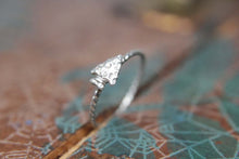 Load image into Gallery viewer, Arrowhead Stacking Ring. Sterling silver arrowhead ring. Aim straight arrow ring.
